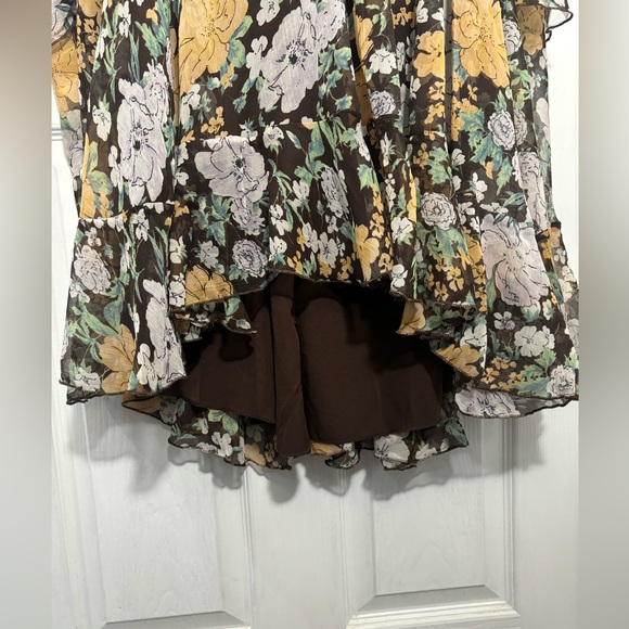 ASOS (Maternity) Green and Brown Floral Lace Up Dress - Picture 4 of 7